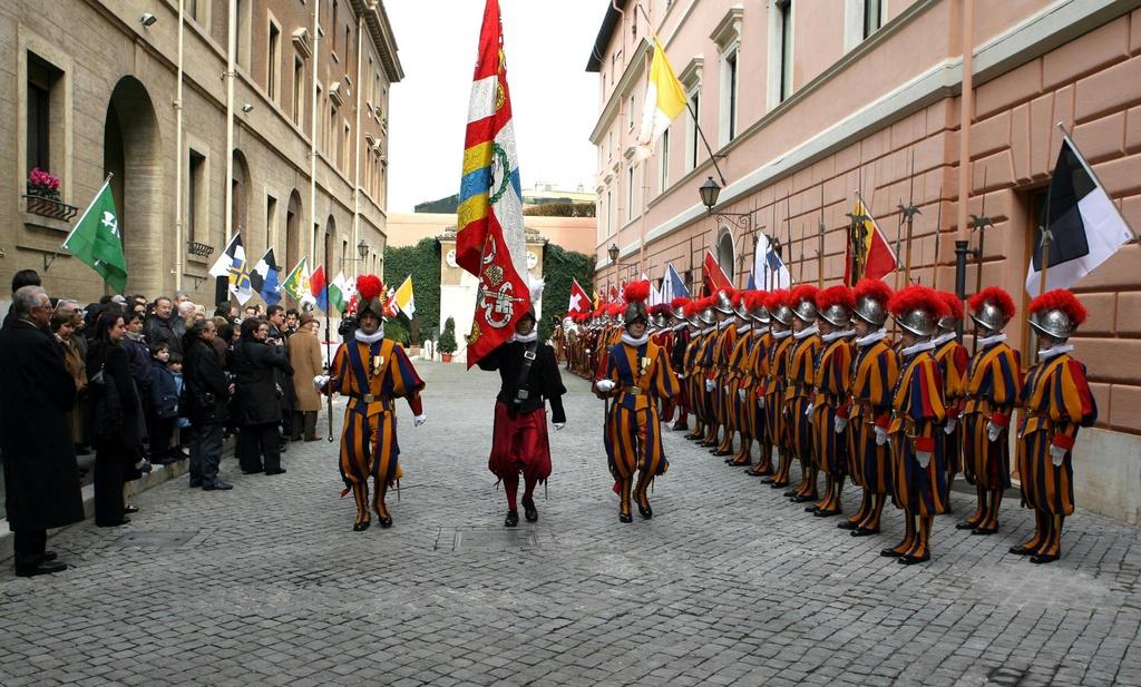 Swiss Guards parade in Vatican