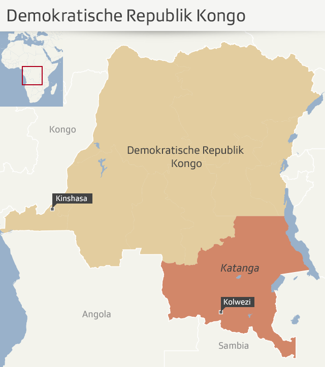 Landkarte Demokratische Republik Kongo