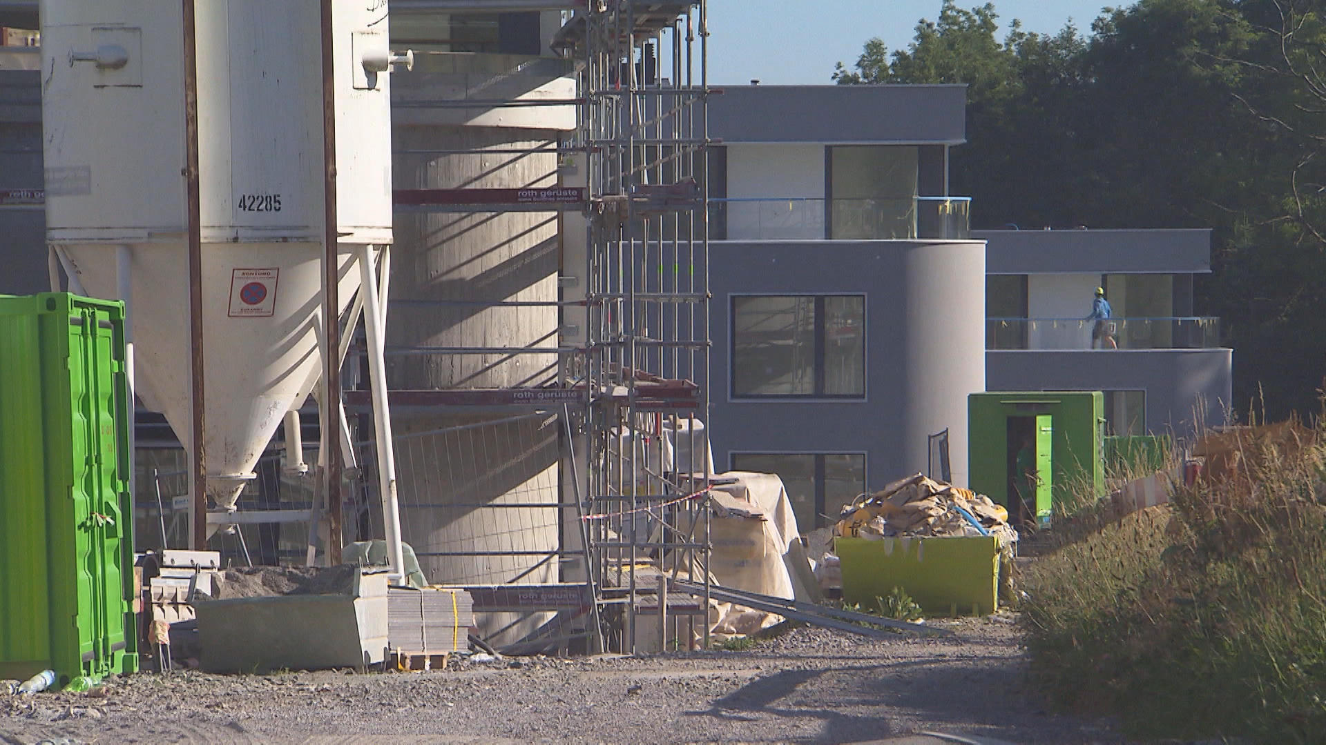 Apartment block half built