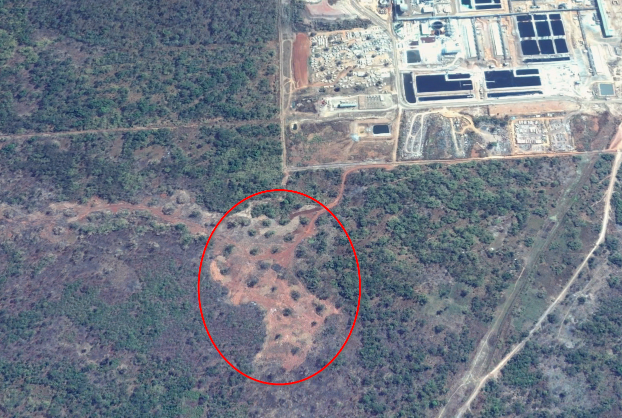 Aerial map of mining site