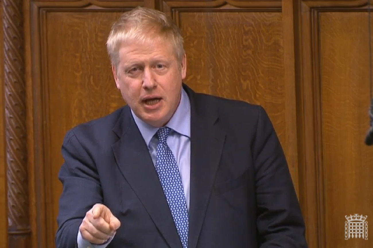 Boris Johnson, addressing the House of Commons in London, Britain,