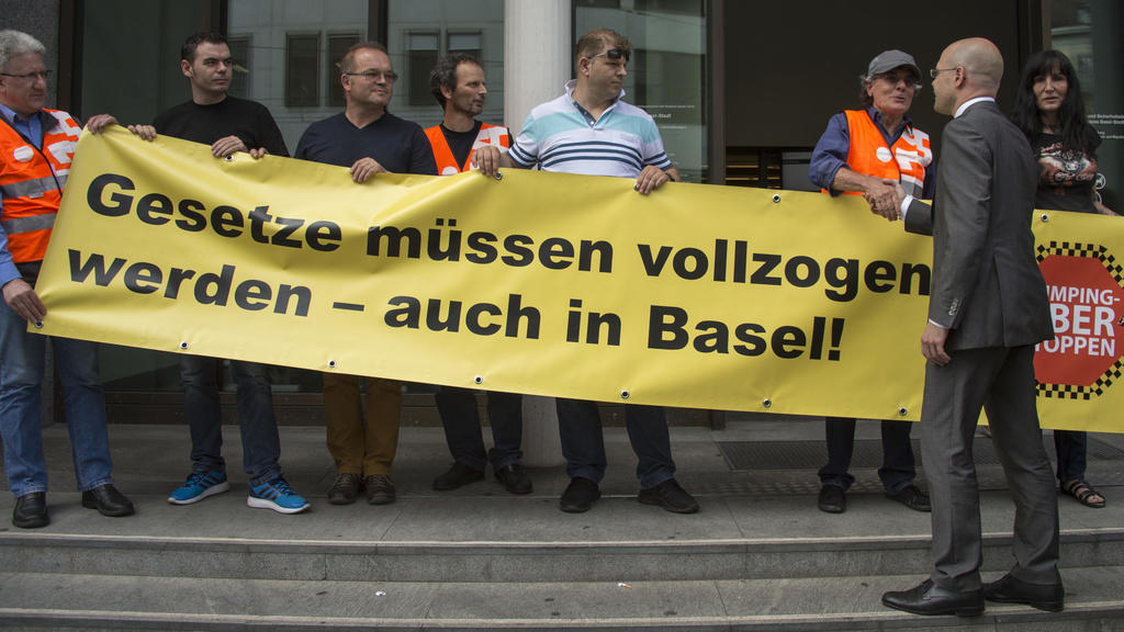 Taxi drivers protest in Basel