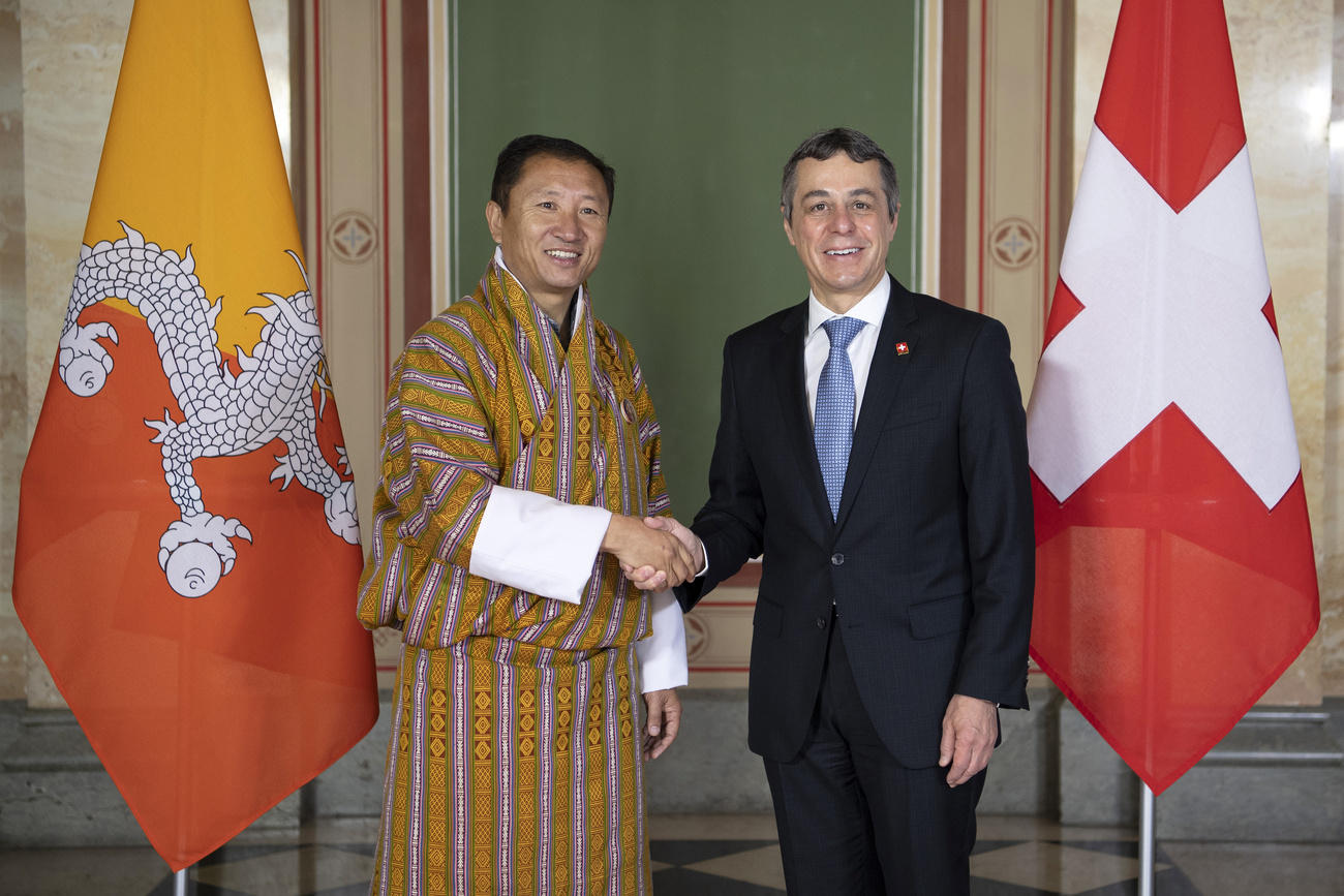 Foreign ministers shaking hands in Bern