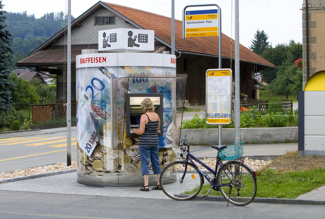 Woman at withdrawing money