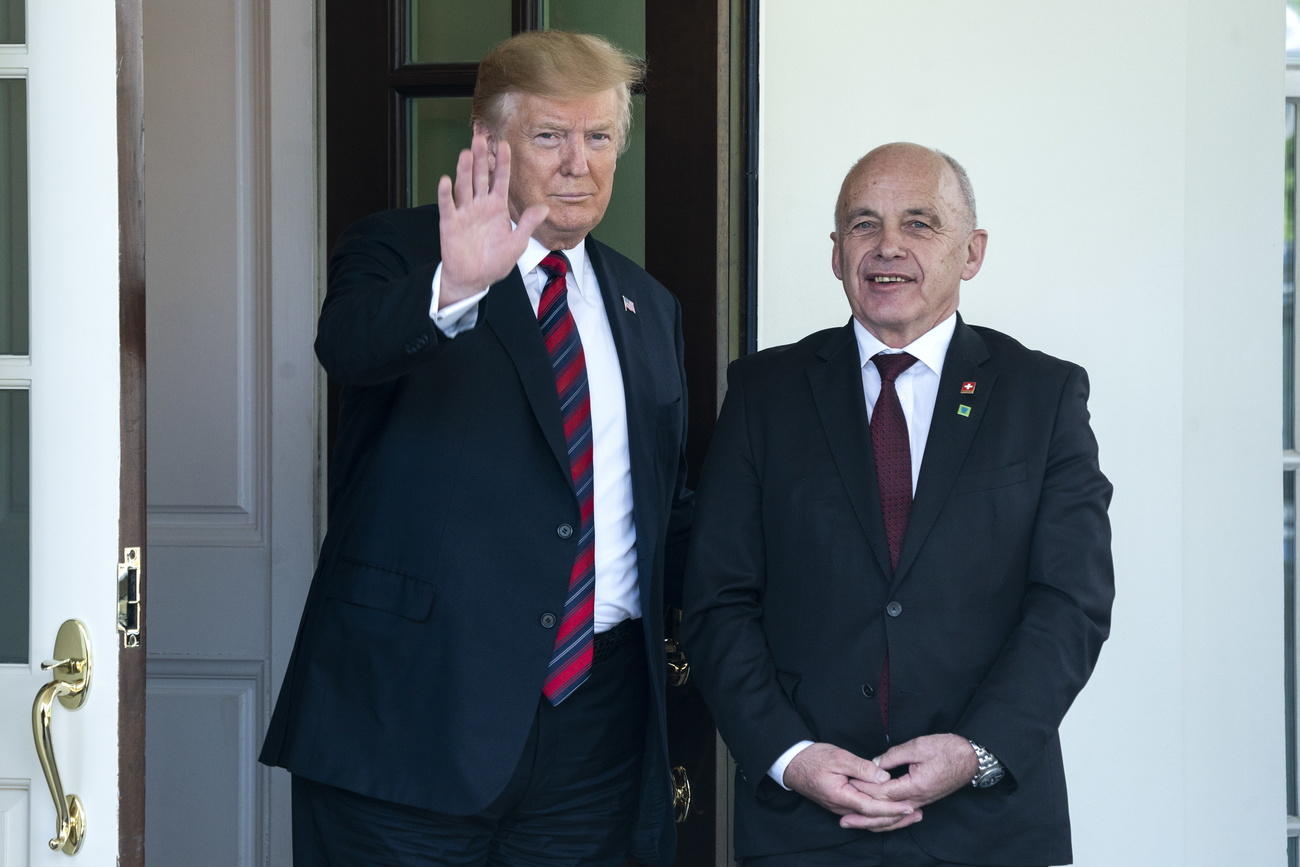 US President Donald Trump with Swiss President Ueli Maurer