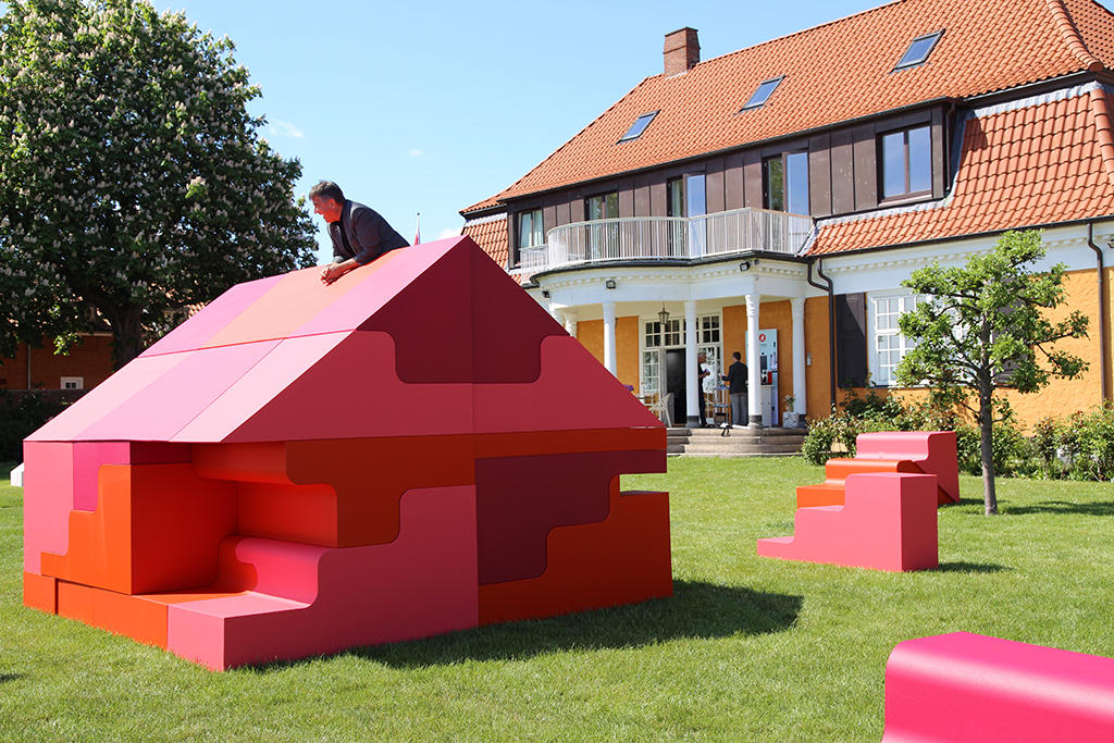 Puzzle house in the garden of the Swiss Embassy in Copenhagen.