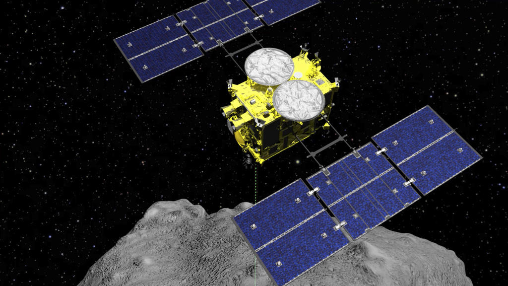 Un sonda che si avvicina a un asteroide