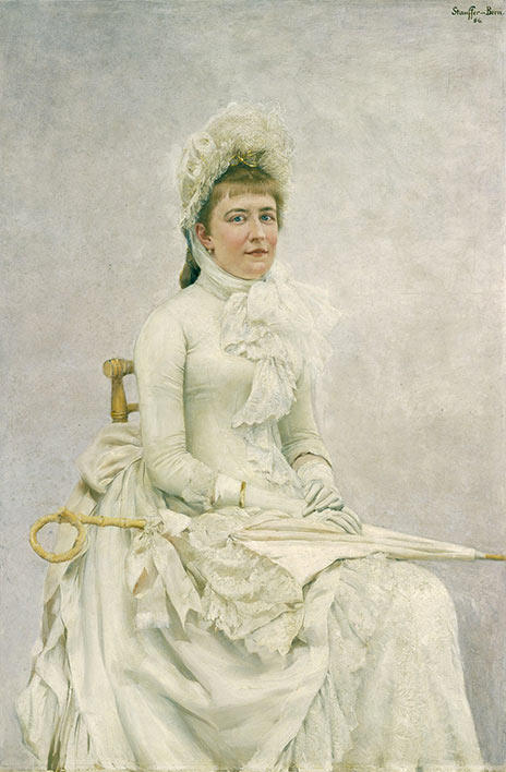 портрет молодой женщины в белом