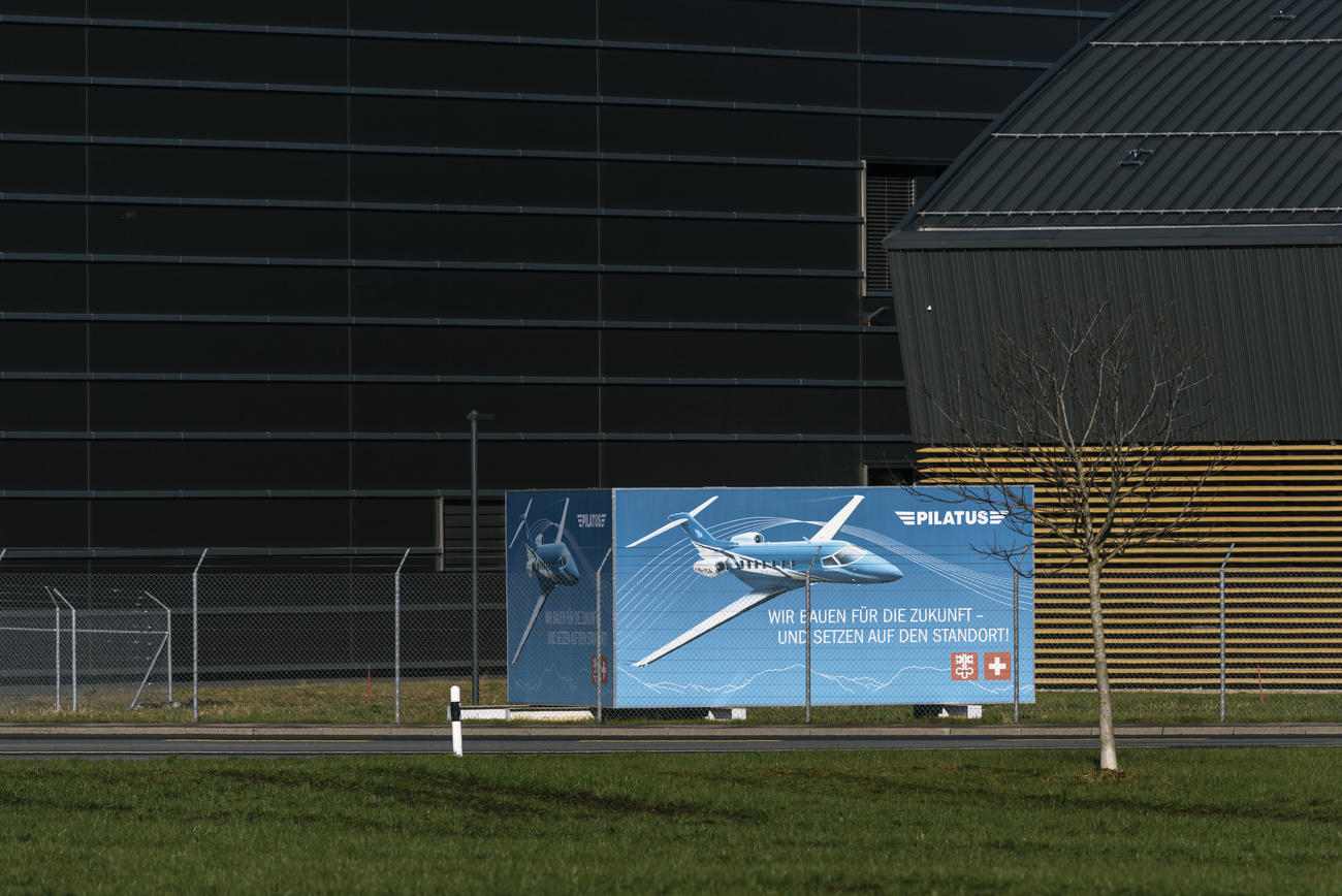 Billboard showing a Pilatus PC-24 aircraft