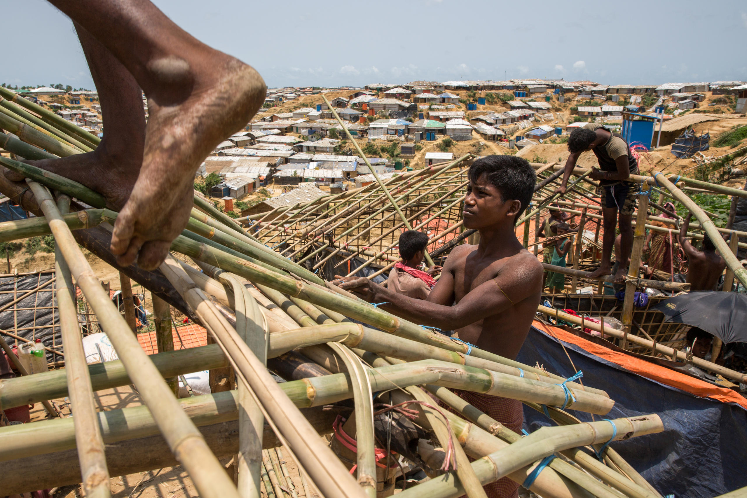 scaffolding in the camp