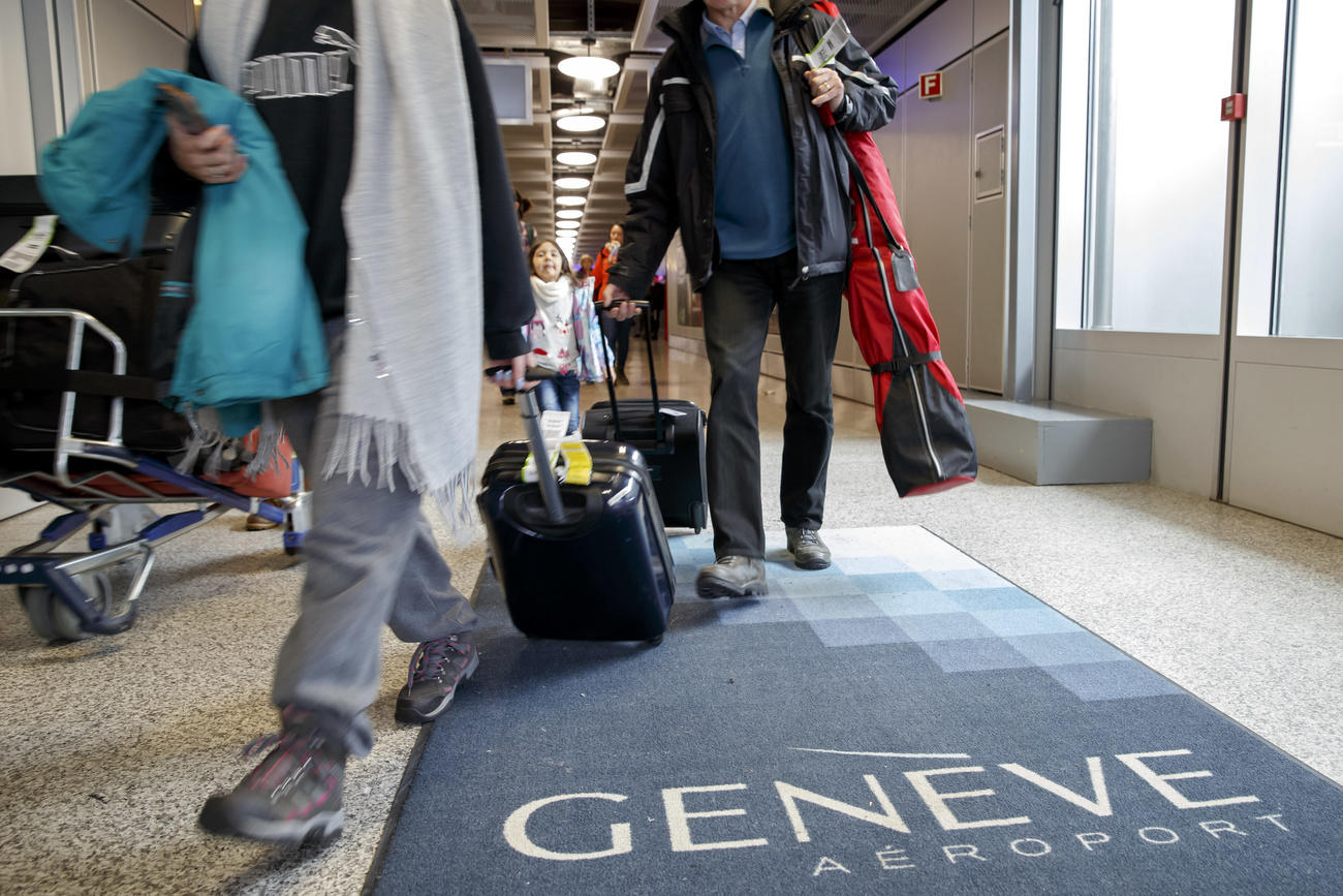 Passengers at Geneva airport