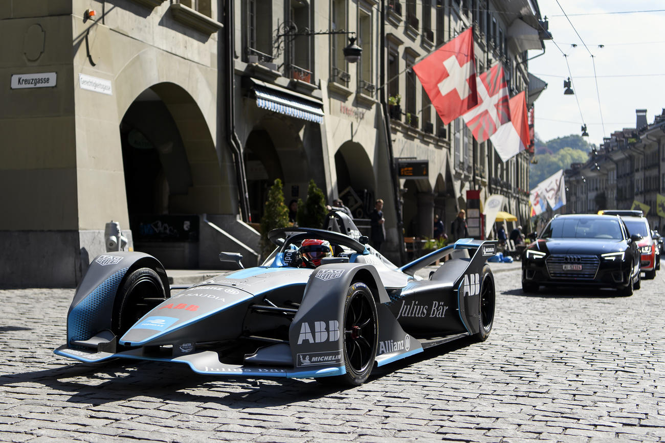 Formula E racing car in Bern