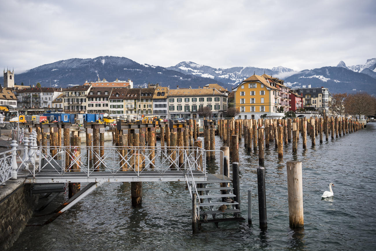 construction site on the Place du Marche in Vevey
