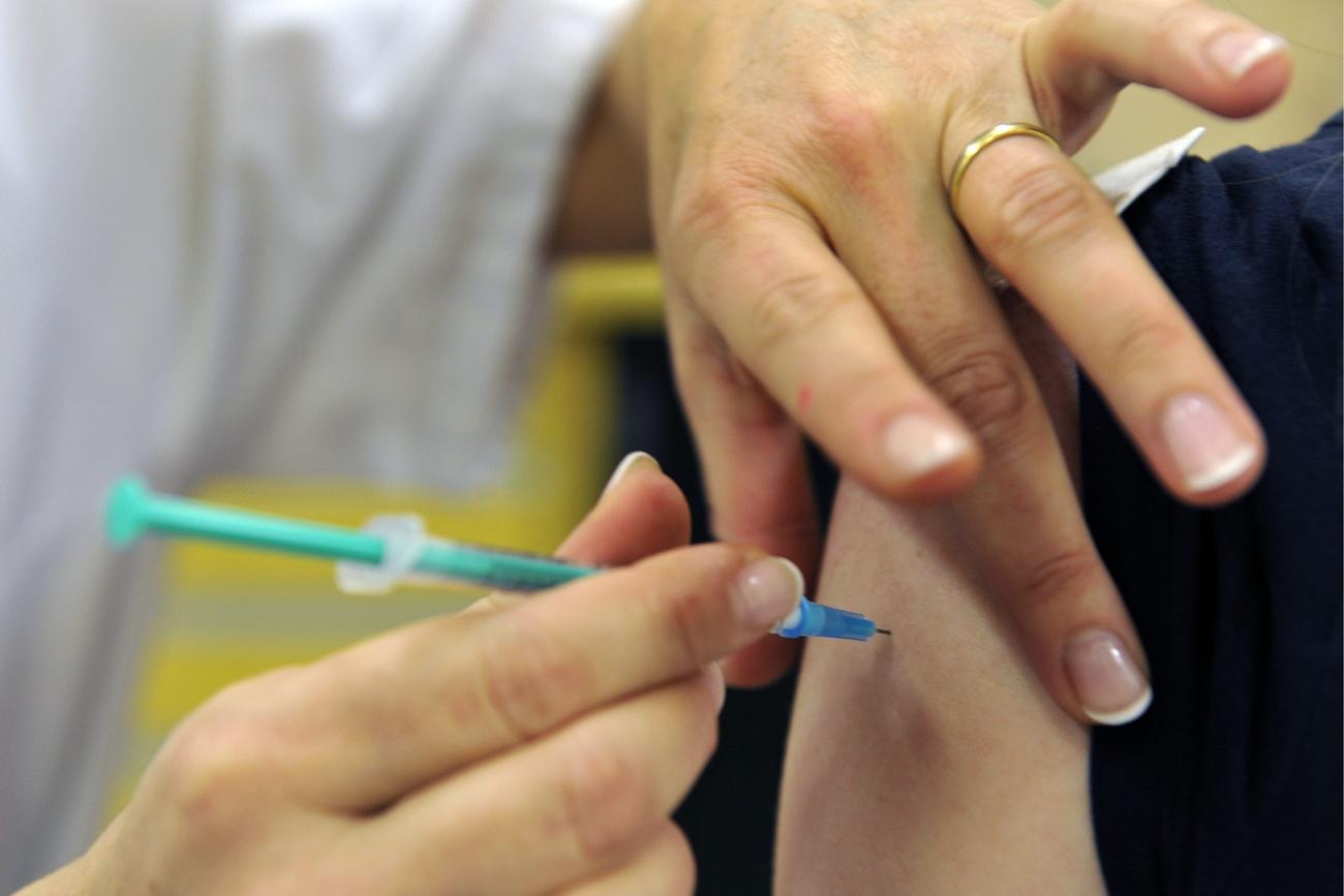 Patient being vaccinated