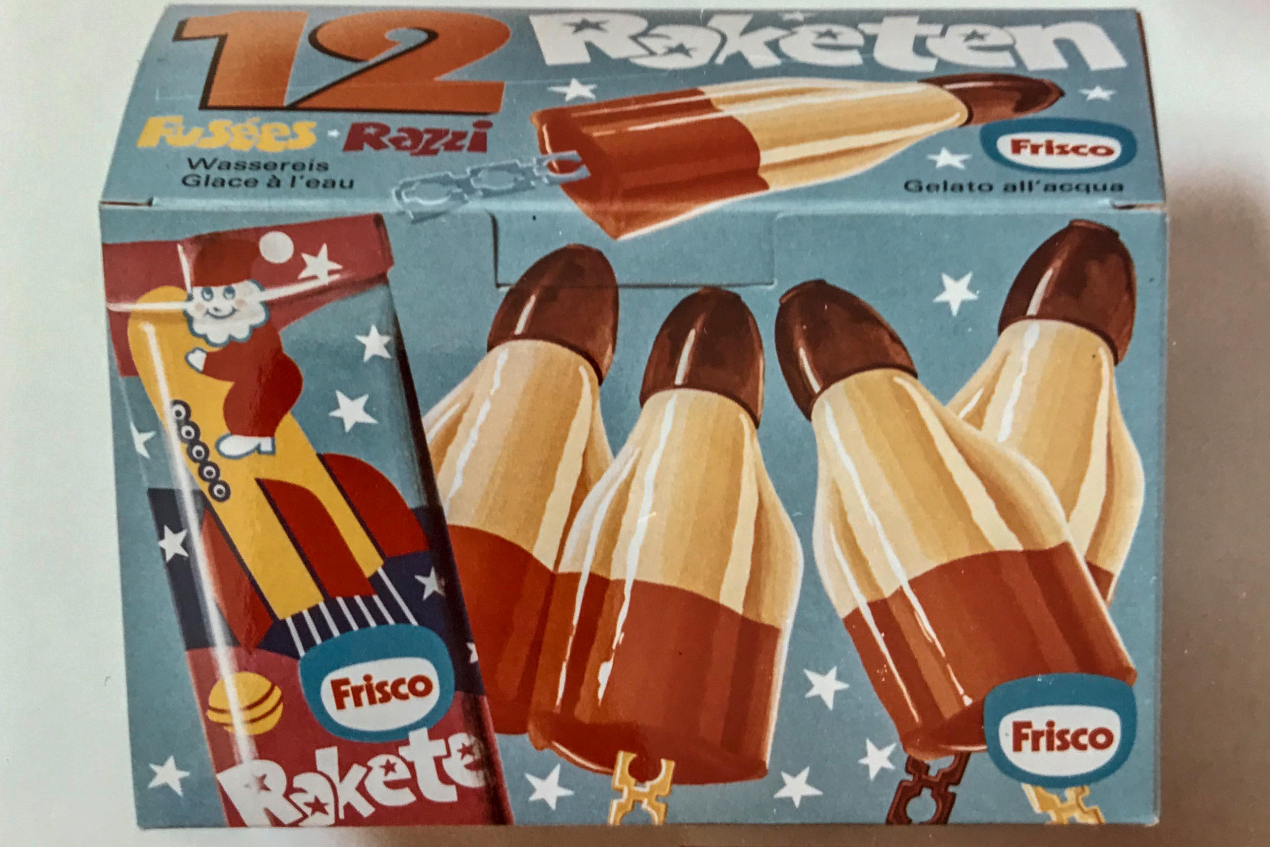 ロケット型アイスが描かれた箱