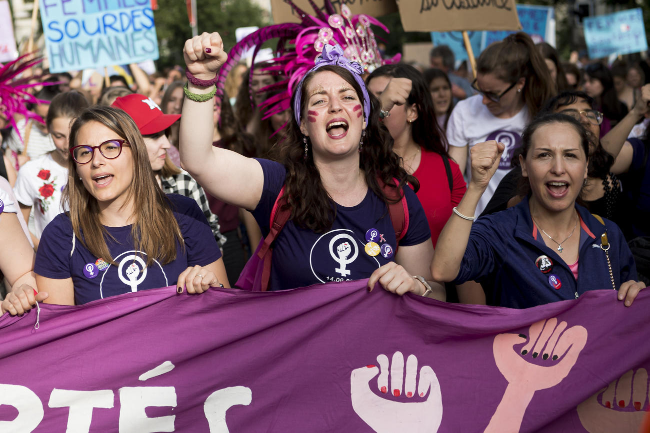 women demonstrating