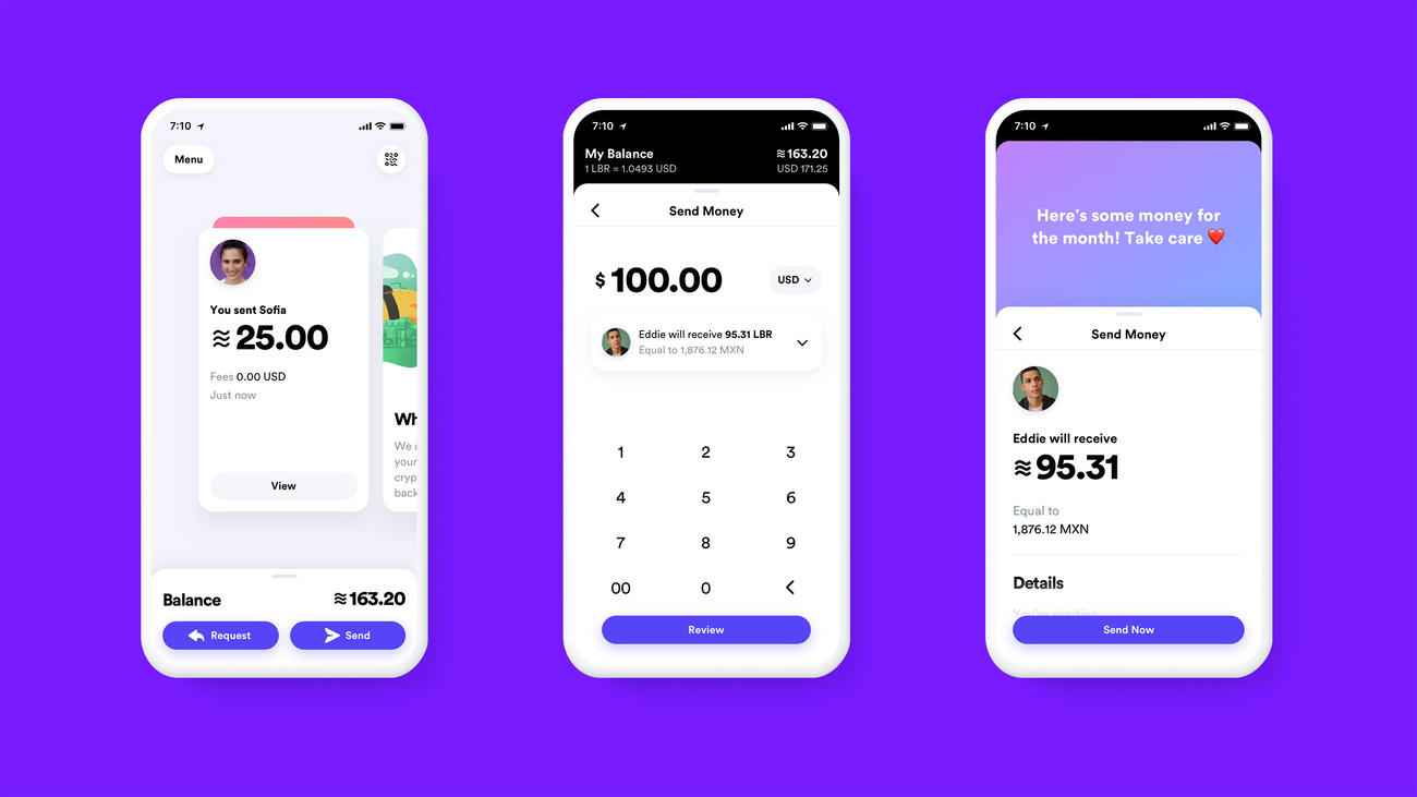 Demonstration of Libra payments on smartphones