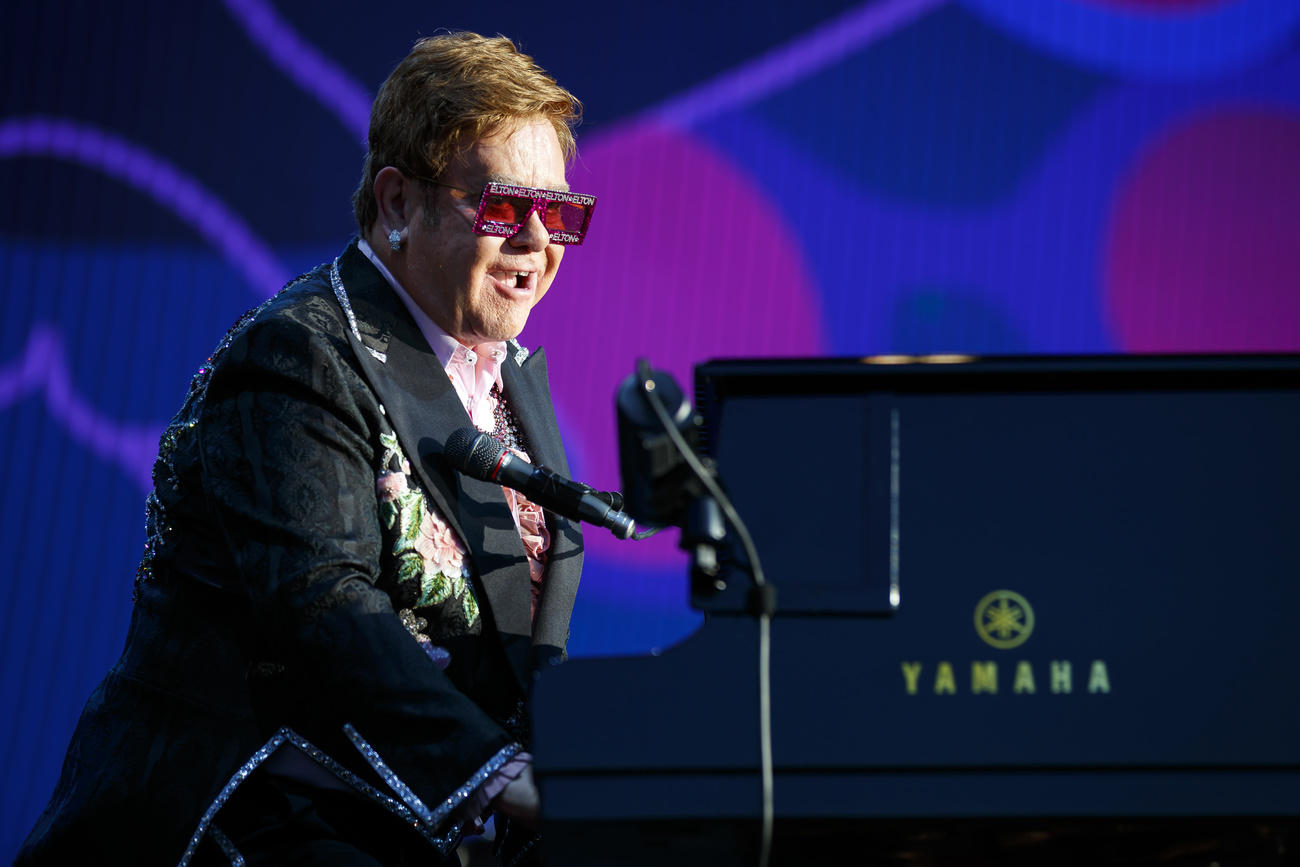 Elton John at the piano