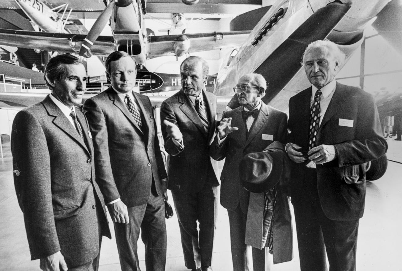 Henri Dufaux with Neil Armstrong and John Glenn