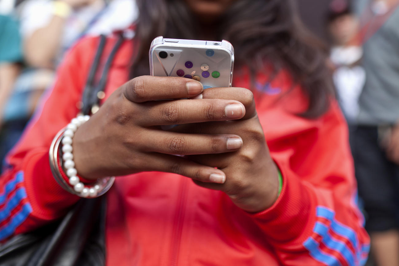 woman with her smartphone