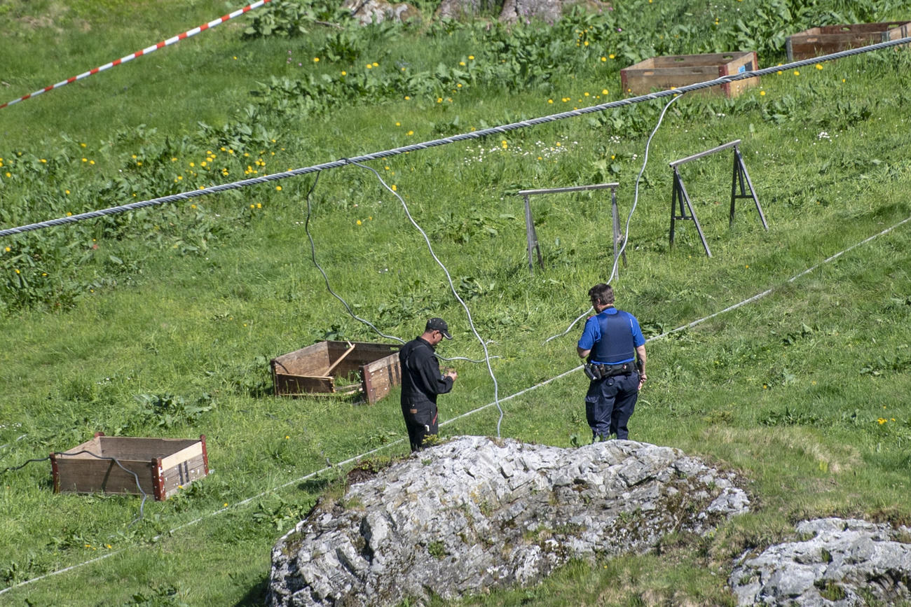 Police at the accident scene