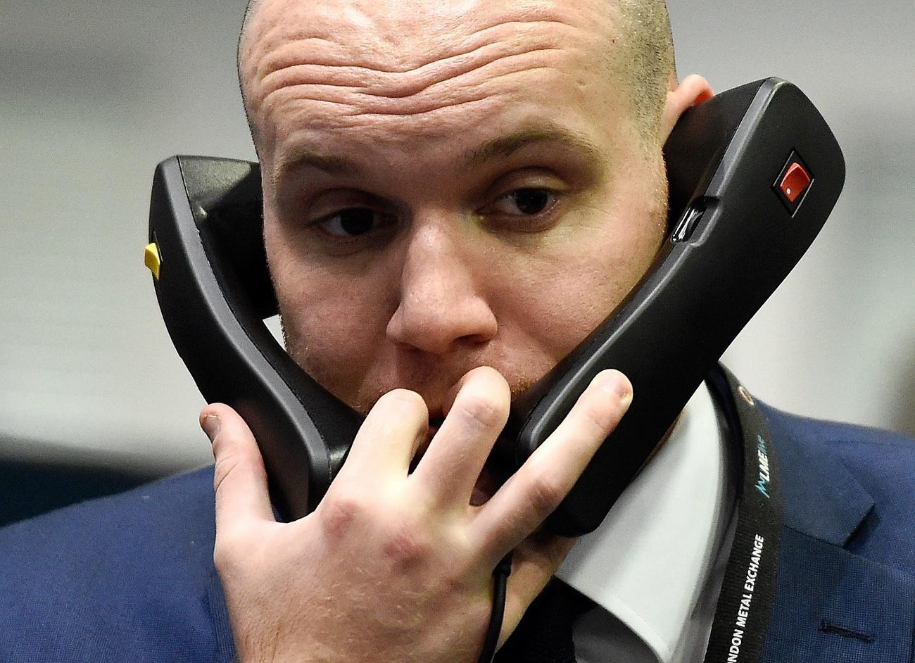 Trader on the phone in London