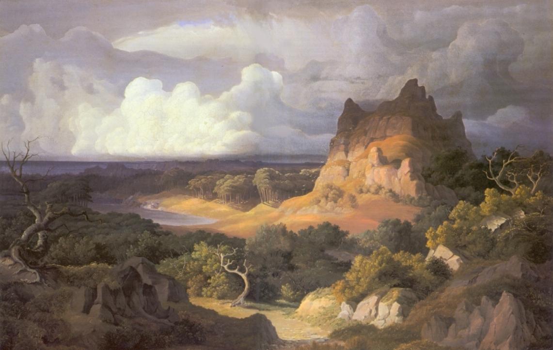 Heroische Landschaft. In München von Gottfried Keller gemalt (1841).