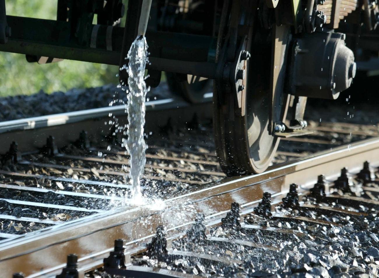 Tracks being cooled with water