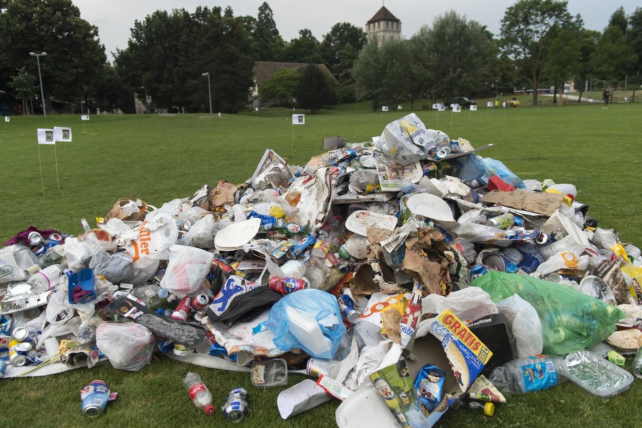 littering in a basel park