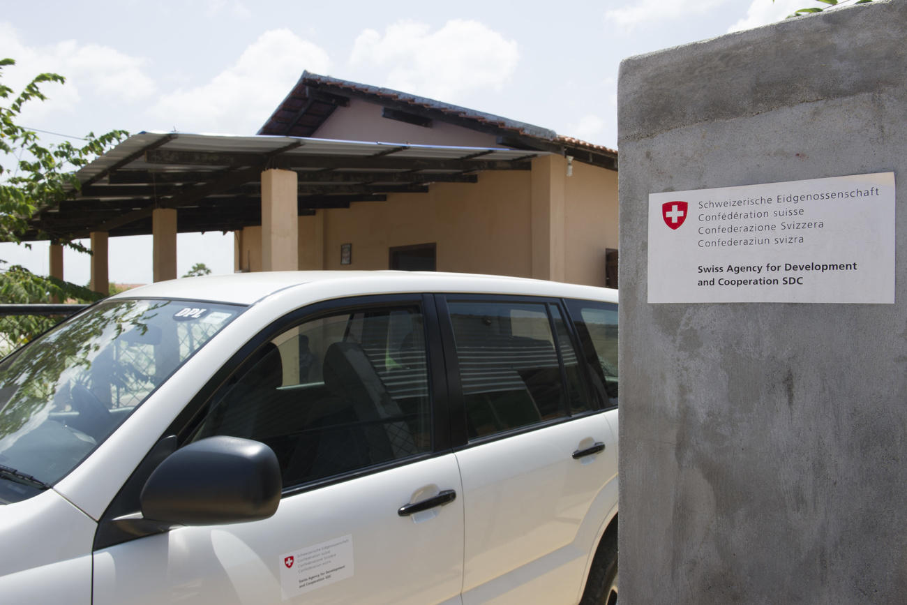 Car parked outside an SDC office in Sri Lanka