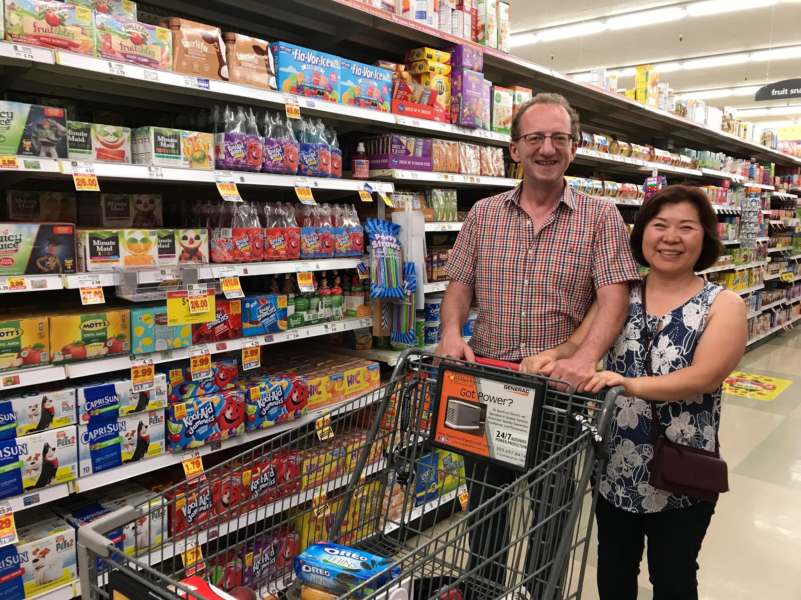 couple at supermarket