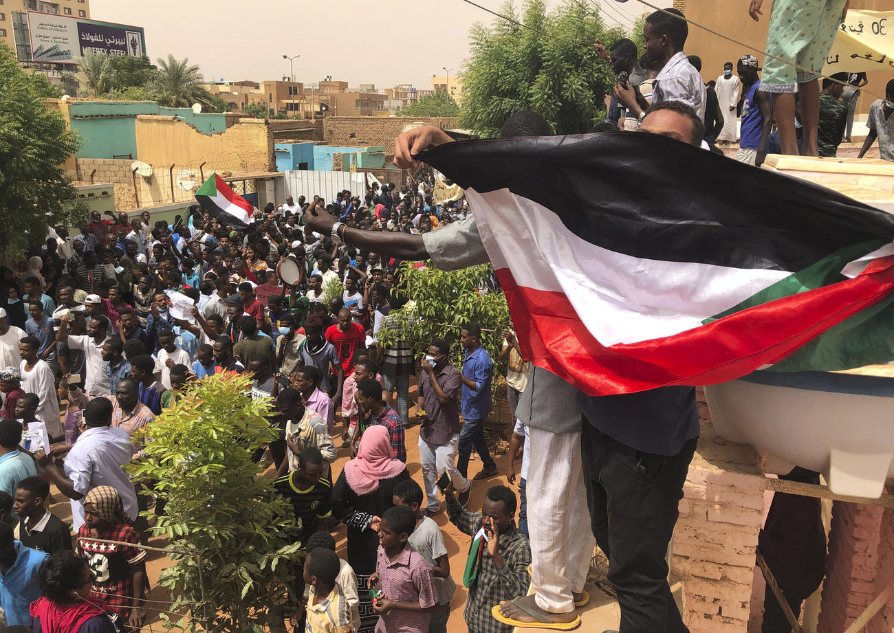 Sudanese protesters gather
