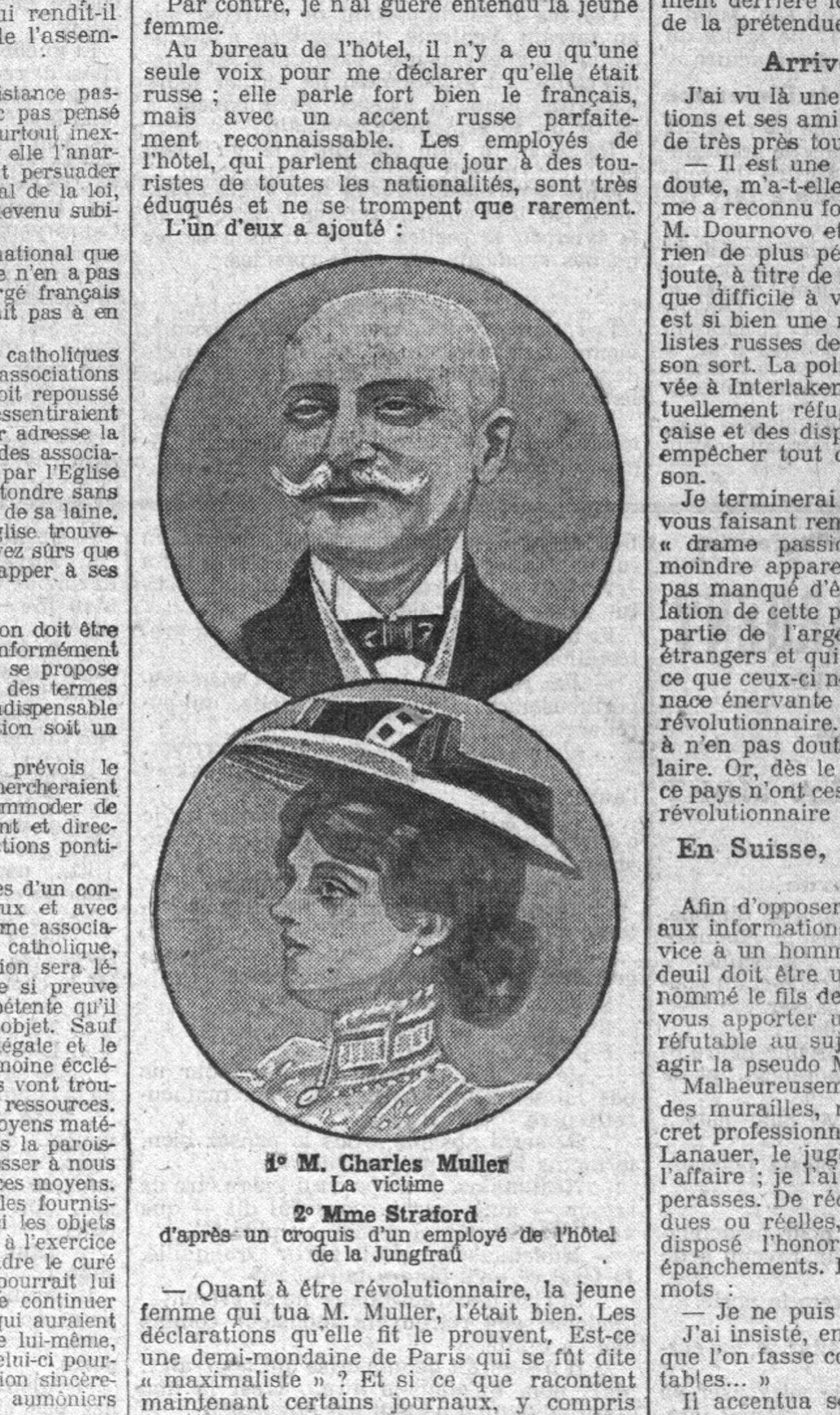 Article dans un journal de 1905