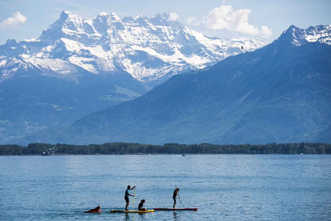 paddle boarders in Lake Geneva