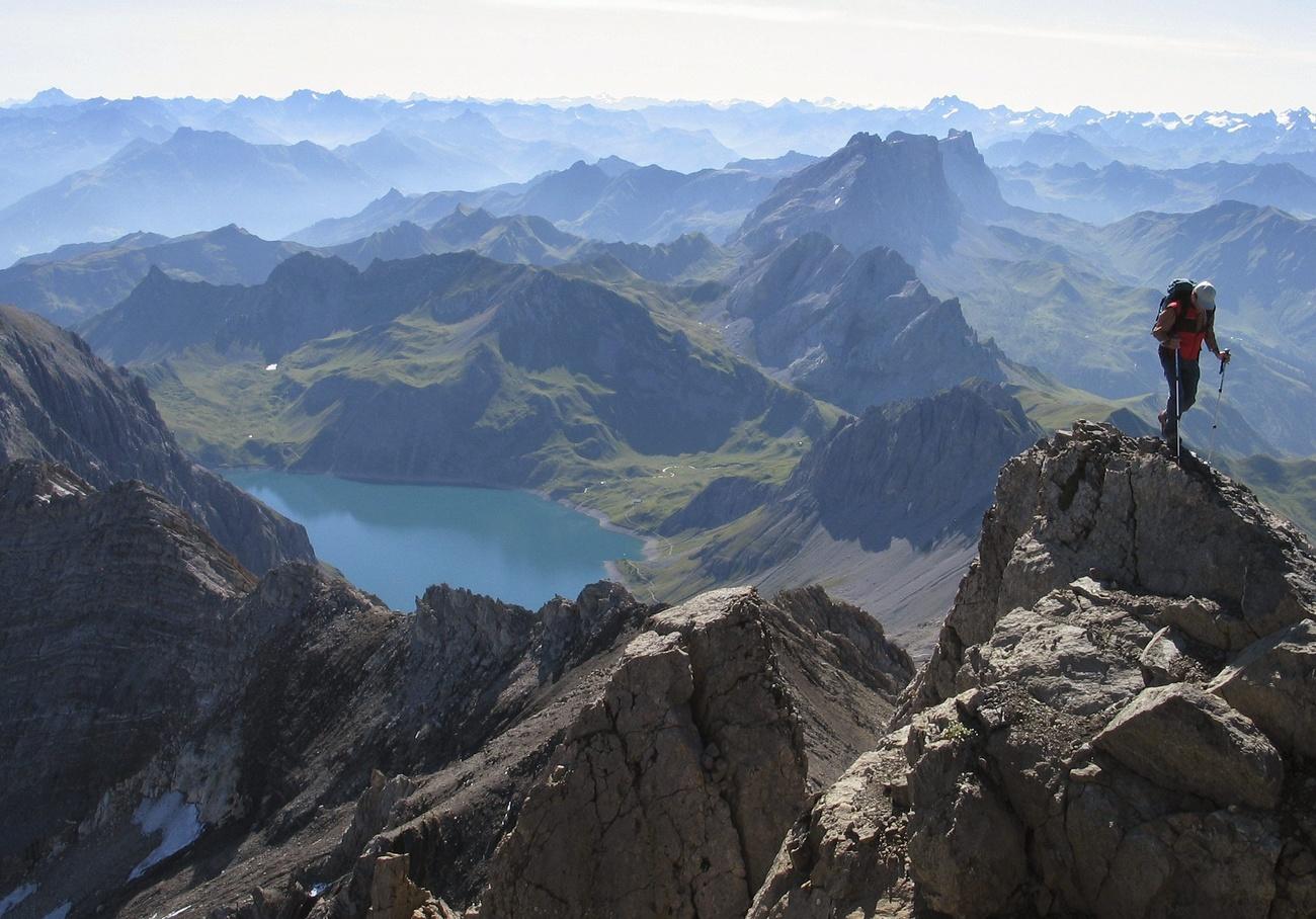 A climber in the mountains