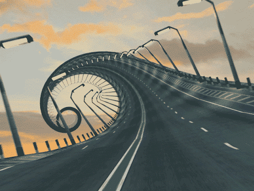 animated gif bridge in a spiral