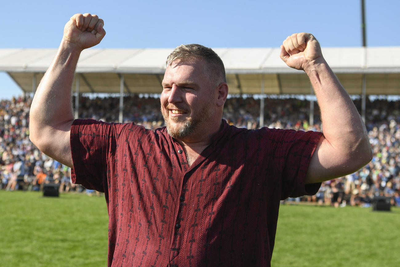Stucki celebrates before the crowds