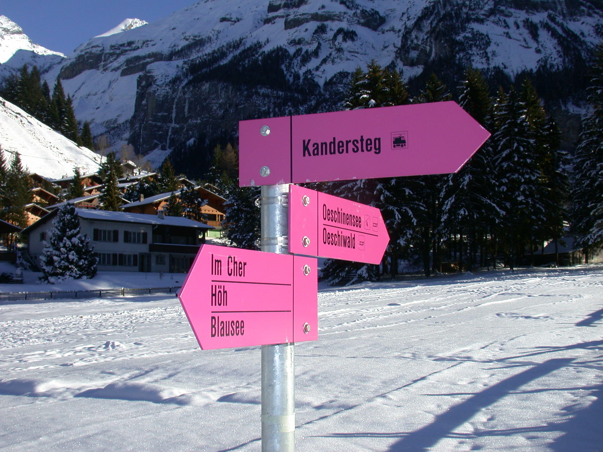 snow and signpost