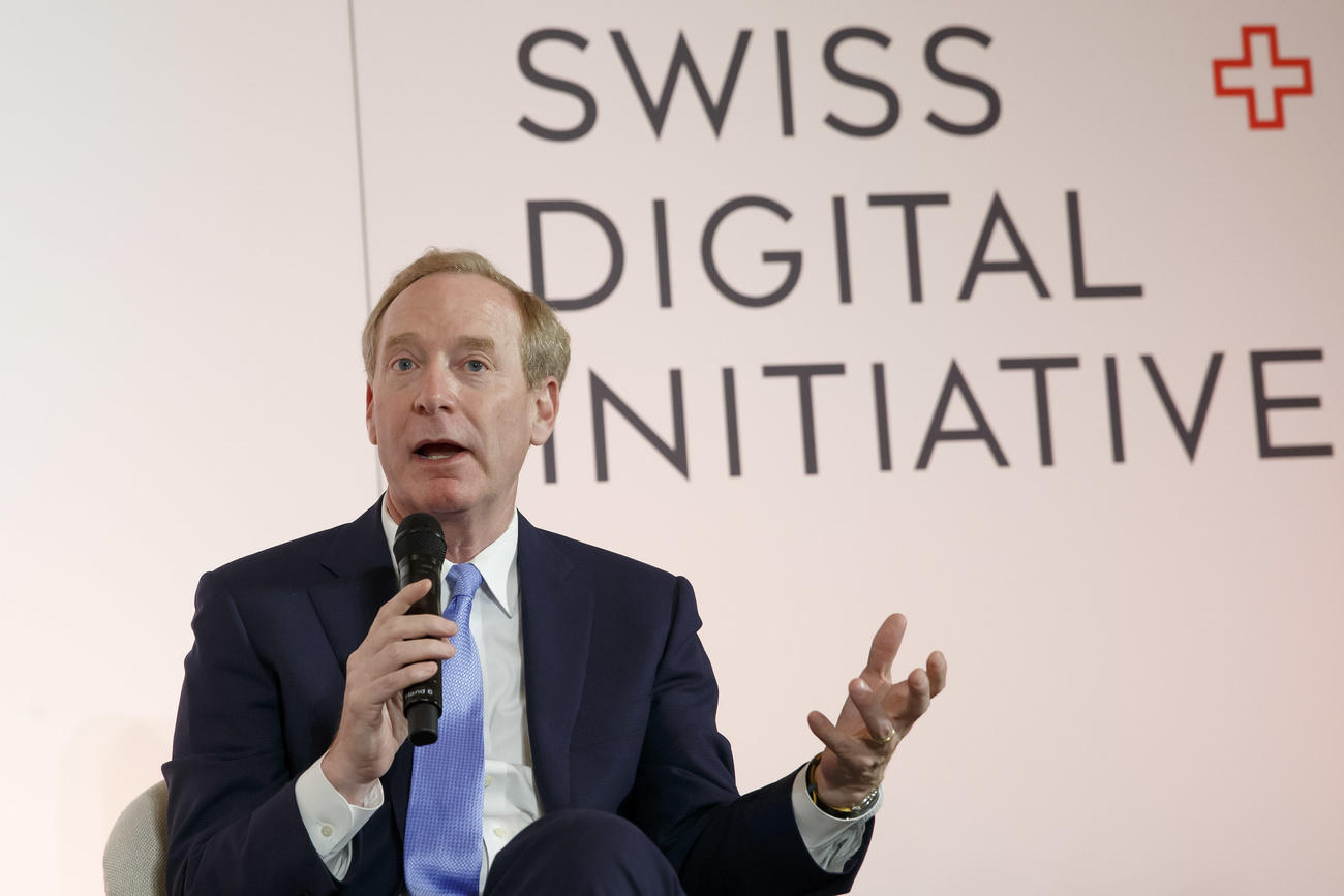 Brad Smith, CEO of Microsoft, at the launch of the Swiss Digital Initiative