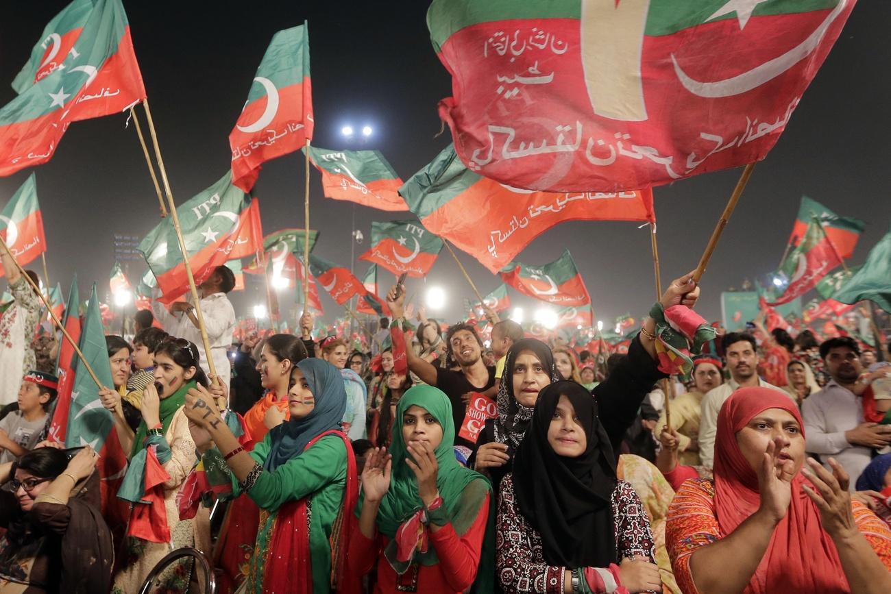 Supporters at a PTM rally in Swat in April 2018.