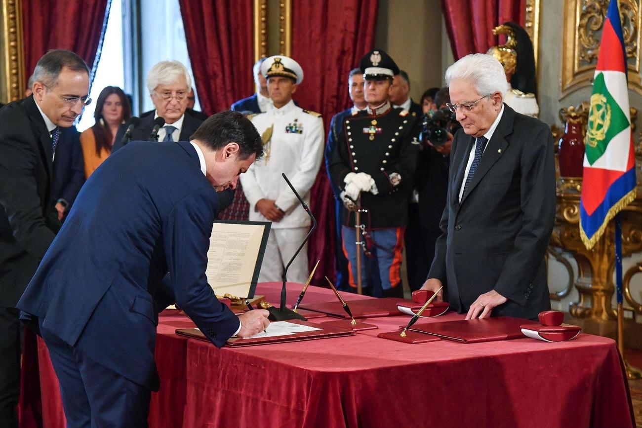 Giuseppe Conte e Sergio Mattarella al Quirinale