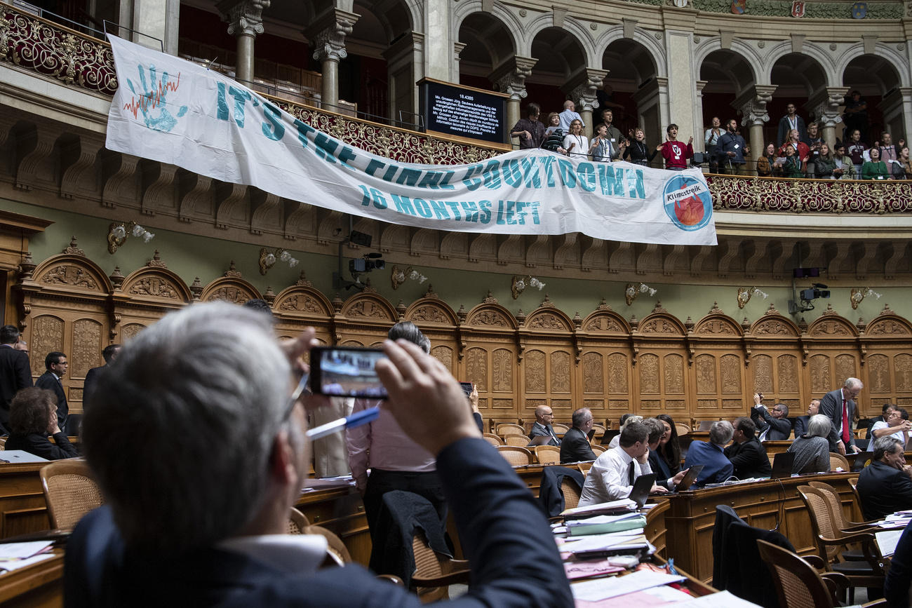 Protestors in parliament