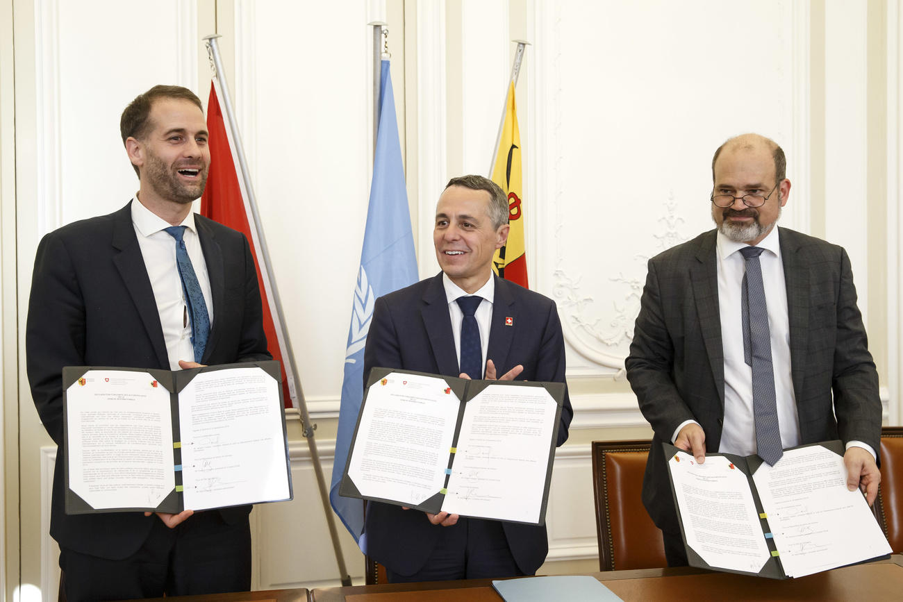 Three Swiss diplomats in Geneva