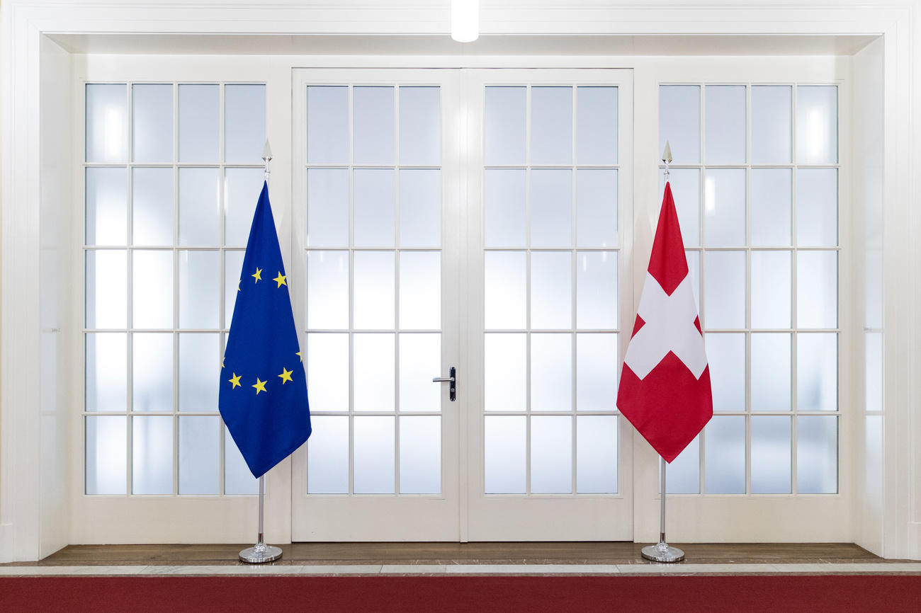 Swiss and EU flags