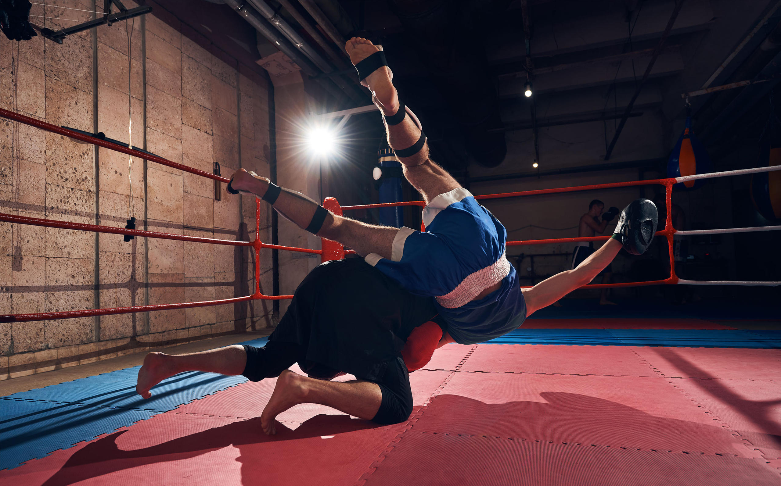 Two fighters in a ring