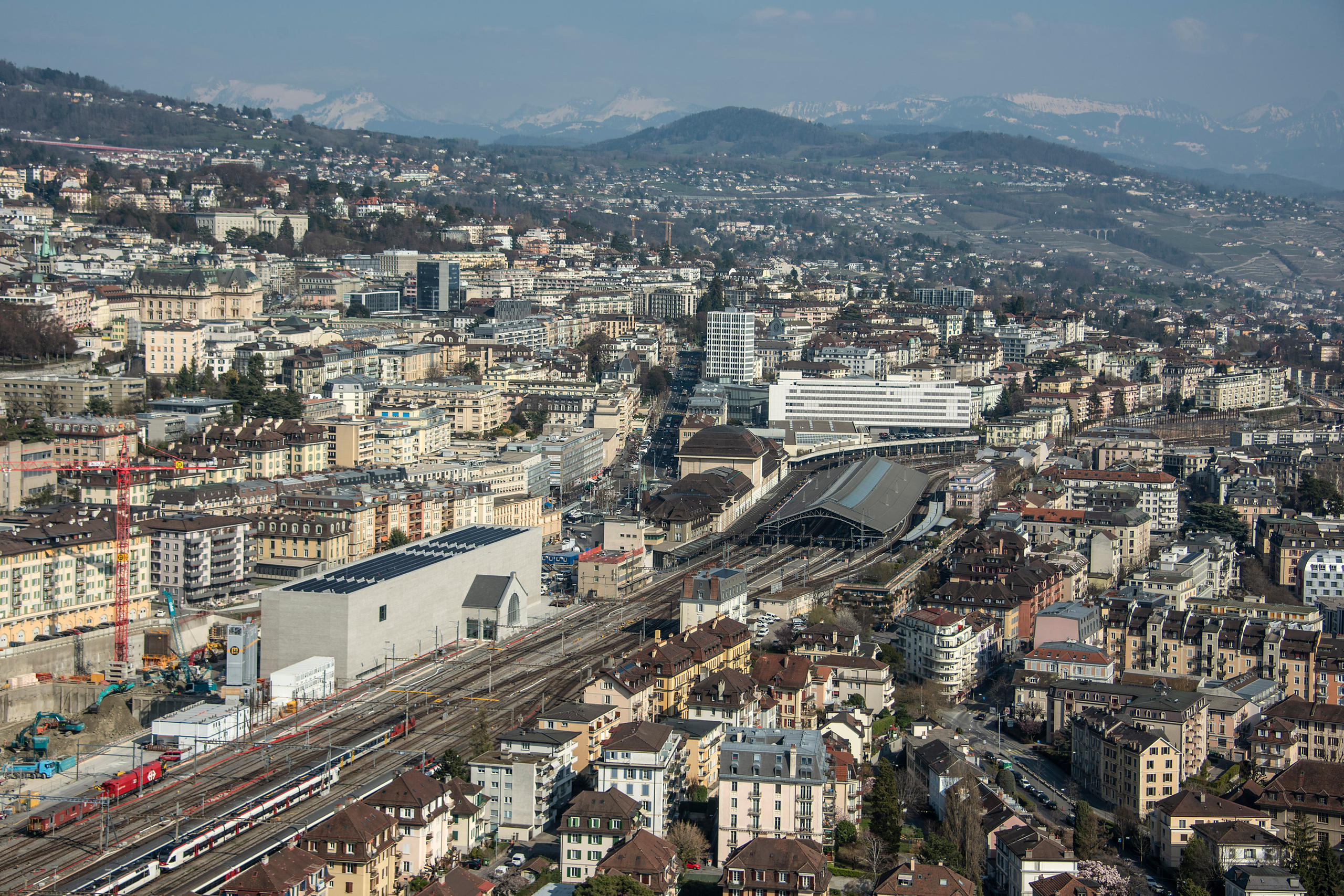 Vista aérea del Museo de Bellas Artes de Lausana