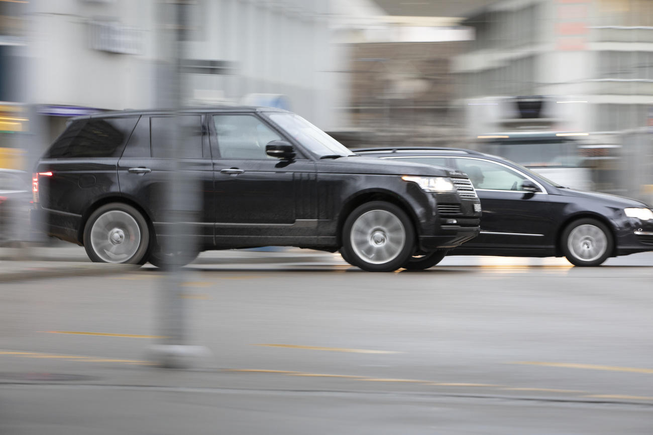 Cars driving through Zurich