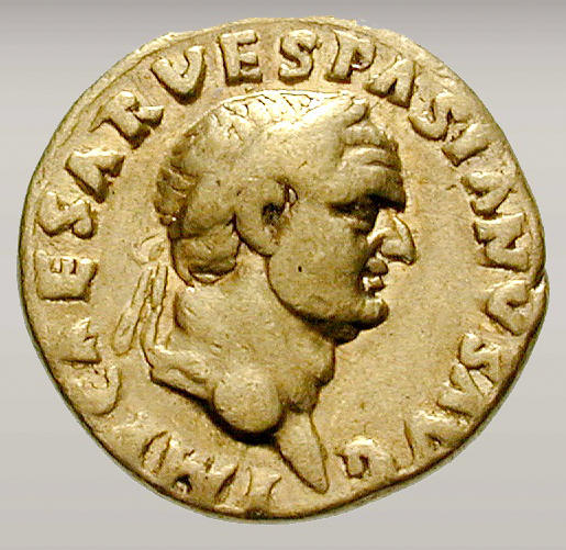 L empereur Vespasien sur une pièce romaine