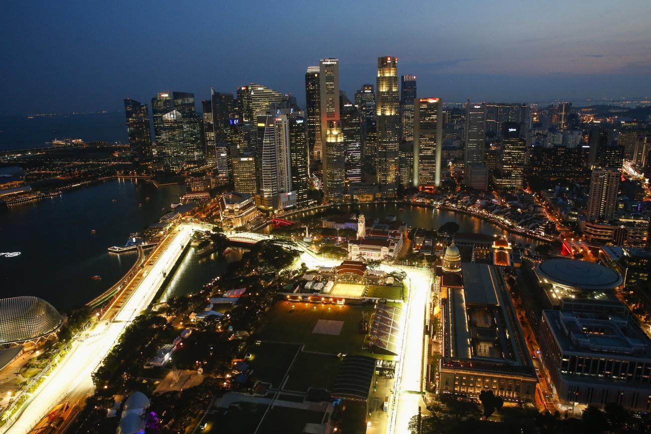 Singapore skyline by night