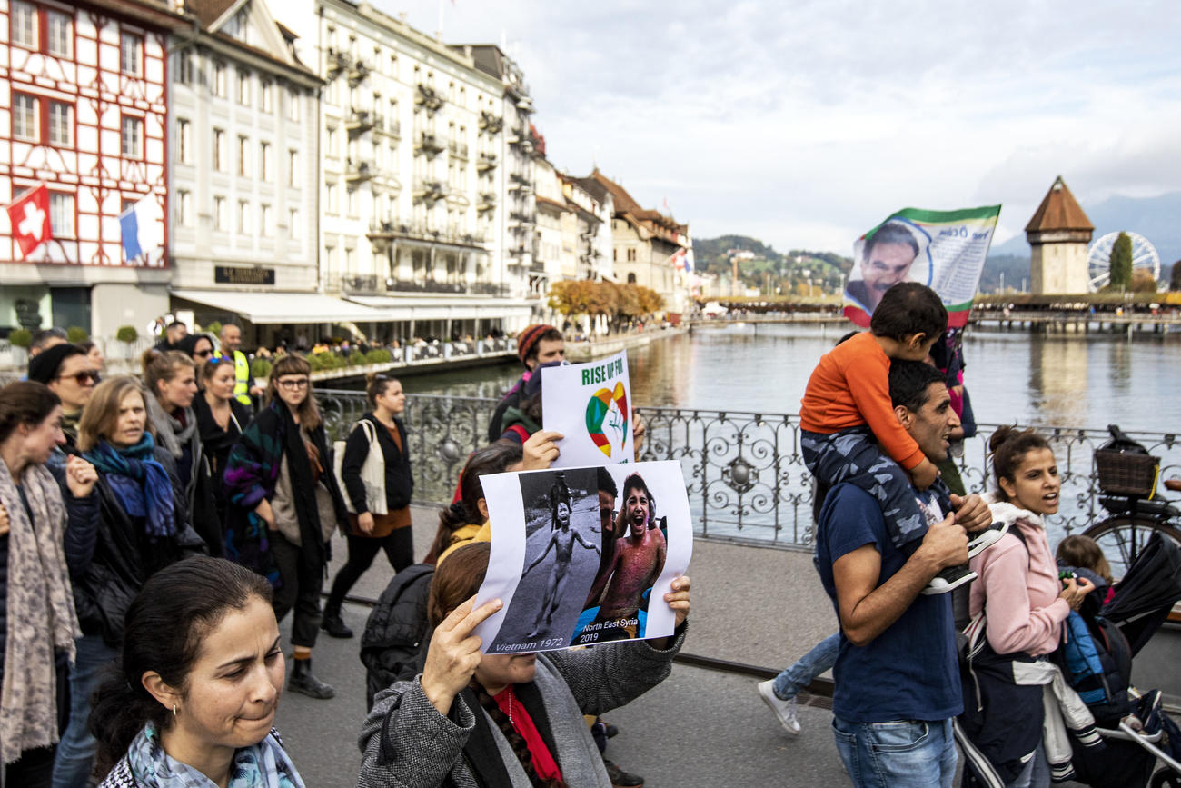 Group of demonstrators in Lucerne